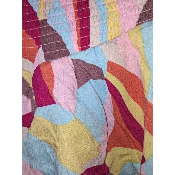 Torrid Multicolor Geometric Pull-on Ruffle Shorts Sz 0 - Picture 2 of 3